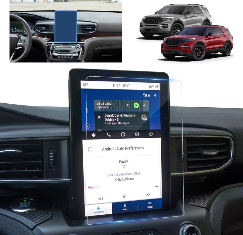 BSTW for 2020 Ford Explorer Screen Protector for 2020-2024 Explorer SYNC 3 10.1" Touchscreen for Ford Explorer 2024 Accessories Touch Screen Guard Tempered Glass Protective Film (Explorer 10.1-In HD) - Image 1